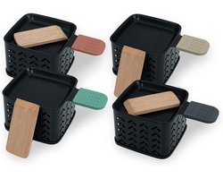 Set van 4 kaarswissers voor raclette - Smelt kaas in 2 minuten - Compact en stroomloos — cadeau in Kookcadeaus