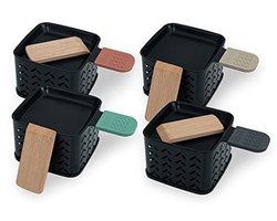 Set van 4 kaarswissers voor raclette - Kaas smelten in 2 minuten - Compact en stroomloos — cadeau in Kookcadeaus