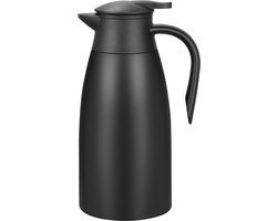 Thermoskan - 1,9 Liter - Thermos - Isoleerkan - Koffie en thee - Warm en koud - Zwart — cadeau in Koken & Dineren