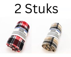 2 Stuks Fleece Deken Ruit 160x200cm – Zachte Deken Set - 100% Microfibre Polyester – Zachte TV Deken en Bank Deken – Warmte Plaid Voor Koude Avonden en Comfort in Bed — cadeau in Wonen & Interieur
