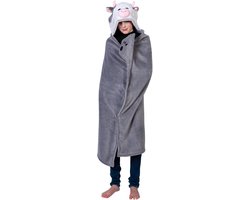 Fleece Deken - Zachte Plaid - Koude Avonden - Met Capuchon - 130 x 100 cm - Multicolor — cadeau in Wonen & Interieur