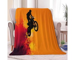 Fleece Deken - Zachte Plaid - Koude Avonden - Microvezel Kwaliteit - 180x220cm - Oranje — cadeau in Wonen & Interieur