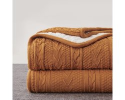 Gebreide Plaid - Zachte Deken - Koude Avonden - Dikke Acryl Kwaliteit - 152 x 203 cm - Gekleurd — cadeau in Wonen & Interieur