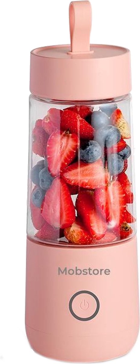 Draagbare Mini Blender - Blender To Go - Blender Smoothie - USB Oplaadbaar - Draadloos - Compact - Vitamer - Smoothies - Fruit - Mixer - Blender - Roze - Peach Pink - 350ml