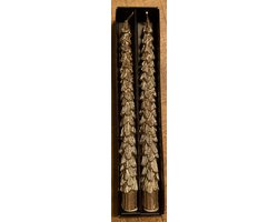 Dinerkaars Kerstboom Goud - Christmas tree - Kerstmis - Kerst - Winter - Herfst - Woon - Wonen - Kaars - Kaarsen set van 2 - Woonaccessoires - Woonaccessoire - Decoratief - Deco - Decoratie - Interieur - Wax - Gold glitter - Sfeervol - Sfeer - Golden — cadeau in Wonen & Interieur