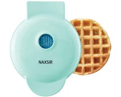 NAXSIR Mini Ontbijtapparaat - Rond wafelmaker / Wafelijzer voor Thuis — cadeau in Kookcadeaus