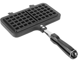 Mini Wafelijzer - Ei Cakevorm - Thuis Bakken - Antiaanbaklaag - 33x22x3cm - Zwart — cadeau in Kookcadeaus