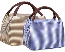 Thermal Bag – Kleine Lunchkoeler – Geïsoleerde Lunch Tas – Oxford Stof – Opvouwbare Lunchbox – School – Camping – Reizen – 23 x 17 x 13 cm – Draagbare Koeltas – Set van 2 — cadeau in Cadeau-ideeën