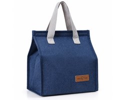 Lunchtas - Geïsoleerde Lunch Tas - Handige Draagtas voor Werk en School - Compacte Koeltas - Grote Opening met Klittenbandsluiting - 25,5 x 22,5 x 13 cm - Blauw — cadeau in Cadeau-ideeën