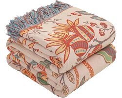 Sprei in boho-stijl-100% katoen- 150 x 200 cm- knuffeldeken- omkeerbare deken voor bed- bank en woonkamer- cadeau-idee voor familie en vrienden — cadeau in Wonen & Interieur