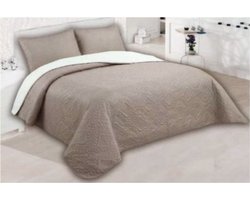 Homelux - Bedsprei - Luxe bedsprei - Beige - Bedsprei 2 persoons - Bed sprei - 240x250 - 2x Kussensloop 50x70 - Bedsprei set - 3 delig — cadeau in Wonen & Interieur