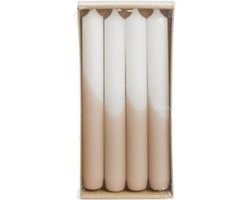 Luxe Dinerkaarsen Half Dipped - Rustik Lys - Tafelkaarsen - Pastel Pink Roze - Set Van 4 Kaarsen - 2,15 x 19 cm — cadeau in Wonen & Interieur