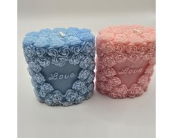 Luxe Geurkaarsen Set – Handgemaakte Kaarsen met Gegraveerde Rozen & ‘Love’ Gravure – Vanille Geur, Gemaakt van Palmwas – Romantisch Cadeau voor Valentijn, Bruiloft & Interieurdecoratie — cadeau in Wonen & Interieur