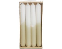 Luxe Dinerkaarsen Half Dipped - Rustik Lys - Tafelkaarsen - Pistache Wit - Set Van 4 Kaarsen - 2,15 x 19 cm — cadeau in Wonen & Interieur