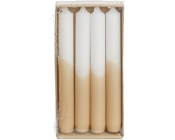 Luxe Dinerkaarsen Half Dipped - Rustik Lys - Tafelkaarsen - Apricot Wit - Set Van 4 Kaarsen - 2,15 x 19 cm — cadeau in Wonen & Interieur