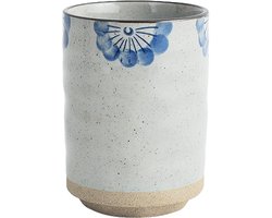 COZELLA® MIZU Aoi Hana Keramische Mok Zonder Oor – Theemok Koffiemok Japans – Yunomi Ø8 cm — cadeau in Wonen & Interieur