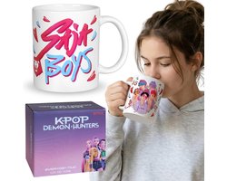K-Pop Demon Hunters SAJA BOYS Keramische mok met oor, witte theemok 315 ml — cadeau in Cadeau-ideeën