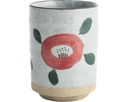 COZELLA® MIZU Akane Bloom Keramische Mok Zonder Oor – Theemok Koffiemok Japans – Yunomi Ø8 cm — cadeau in Wonen & Interieur