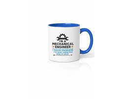 I’m a Mechanical Engineer Mok 330ml – Witte Keramische Koffiemok met Blauwe Oor – Grappige Engineering Quote Cadeau voor Ingenieurs — cadeau in Cadeau-ideeën