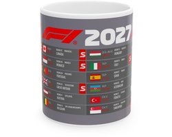 Plot-Twister - Formule 1 2027 - Kalender - Mok 330 ML - Keramische Mok 330ml Formule 1 2027 Kalender - F1 — cadeau in Cadeau-ideeën
