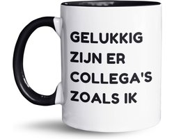 NietMokken.nl - Grappige mok 325 ml met quote - Gelukkig zijn er collega’s zoals ik - Keramische koffiemok / theebeker - Humor mok cadeau voor op kantoor, werk - Leuk voor collega’s - Bedrukt aan beide zijden - Vaatwasser- en magnetronbestendig — cadeau in Cadeau-ideeën