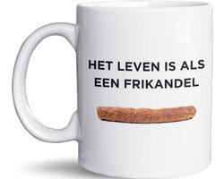 NietMokken.nl - Grappige mok 325ml - Het leven is als een frikandel, je moet 't zelf speciaal maken - Beide zijden bedrukt - Vaatwasser- en magnetronbestendig - Leuke beker als cadeau - Keramische tas - Afbeelding + quote versie — cadeau in Cadeau-ideeën