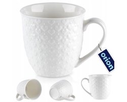 Grote Keramische Mok met Hartjes - 580 ml - Wit — cadeau in Wonen & Interieur