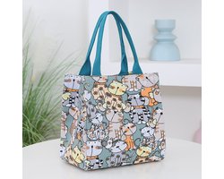 Leuke lunchtas met cartoonprint, geïsoleerde bento-tas met grote inhoud, coole draagtas, geschikt voor school, werk, reizen en picknicks. — cadeau in Koken & Dineren