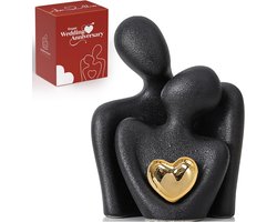 Mini Paar Standbeeld TV-Stand Decor voor Woonkamer en Slaapkamer, Abstract Sculptuur Knick-Knacks Home Decor Koppels van Liefde - Romantic Valentine's Day Gifts,12 cm / zwart — cadeau in Wonen & Interieur