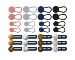 Knoopsgat Verlenger - Set van 28 Stuks - Broekverbreder - Knoopsgaten Elastiek - Knoopsverlenger - 15-18 MM — cadeau in Cadeau-ideeën
