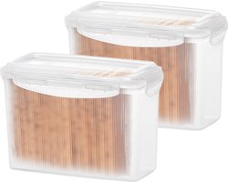 Lock&Lock Cracker bewaardoos - 100% luchtdicht - BPA vrij - PFAS vrij - Set 2 stuks - Knackebrod bewaardoos - Crackerdoos - Vershouddoos - Voorraaddozen - Bewaardozen - 1,5 liter - Transparant — cadeau in Cadeau-ideeën