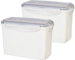Lock&Lock Cracker bewaardoos - 100% luchtdicht - BPA vrij - PFAS vrij - Set 2 stuks - Knackebrod bewaardoos - Crackerdoos - Vershouddoos - Voorraaddozen - Bewaardozen - 1,5 liter - Wit — cadeau in Cadeau-ideeën