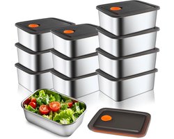 KZQ Tien roestvrijstalen bewaardozen voor maaltijden, stapelbaar, BPA-vrij, vaatwasmachinebestendig, geschikt voor het bewaren van snacks, fruit en maaltijden voor fijnproevers. — cadeau in Cadeau-ideeën