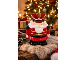Voorraadpot “Nutcracker” | Kerst | Decoratie | Voorraadpot met deksel | Cadeau | Opbergen | Notenkraker | Kerstcadeau | Rood — cadeau in Wonen & Interieur