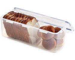 Lock&Lock Brood Bewaardoos - Broodbak - Brooddoos - 100% Luchtdicht - BPA vrij - PFAS vrij - Broodtrommel - Brood bewaarbak - Brood bewaren - Opbergdoos - Voorraaddoos - Groot - 5 liter - Transparant — cadeau in Cadeau-ideeën