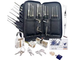 Templify Lockpick oefenset 46-delig - voor beginners en gevorderden - 4 doorzichtige sloten — cadeau in Hobby