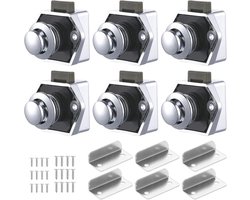 6 Pcs Push Button Lock, Drawer Lock and Cabinet Door Lock, Keyless Door Locks for RV, Yacht, Boat, Caravan — cadeau in Cadeau-ideeën
