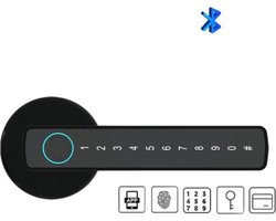 Deurslot met vingerafdruk - Elektrisch deurslot – Slimme deurklink – Deurklink vingerafdruk - Deurslot met code - Smart Lock - Zwart — cadeau in Cadeau-ideeën