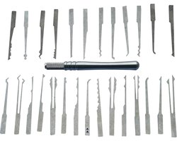 27-delige Lock Pick Set voor Professionals en Beginners - Inclusief Handgreep en Diverse Opzetstukken voor Deursloten en Autosloten — cadeau in Hobby
