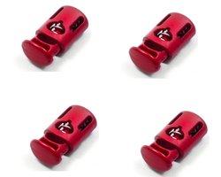 Cord lock 14x28 rood - koordstopper - rood - 4 stuks — cadeau in Cadeau-ideeën