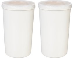 Lock&Lock Beschuitbus - Set van 2 Stuks - Rijstwafel bewaarbus - Beschuitblik - Voorraadbussen - Voorraaddozen - Voorraadblik - Luchtdicht - 1,9 liter - Wit — cadeau in Cadeau-ideeën