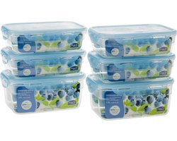 Lock&Lock Vershoudbakjes set met deksel - Meal prep bakjes - Diepvriesbakjes - Diepvriesdozen - Bewaarbakjes - Bewaardozen voedsel - Vershouddoos - Stapelbaar - Luchtdicht - Lekvrij - BPA vrij - PFAS vrij - Transparant - Set van 6 Stuks - LocknLock — cadeau in Cadeau-ideeën