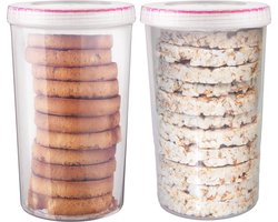 Lock&Lock Beschuitbus - Set van 2 Stuks - Rijstwafel bewaarbus - Beschuitblik - Voorraadbussen - Voorraaddozen - Voorraadblik - Luchtdicht - 1,9 liter - Transparant — cadeau in Cadeau-ideeën