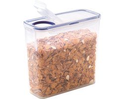 Lock&Lock Vershouddoos - Bewaardoos met deksel - Voorraaddoos - Voorraadpot - 3,4 liter - BPA vrij - PFAS vrij - Waspoeder opbergdoos - Cornflakes bewaardoos - Ontbijtgranen bewaardoos - Transparant — cadeau in Cadeau-ideeën