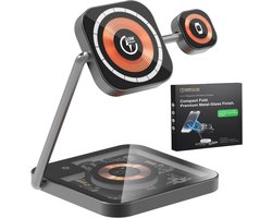 SimpSune 3 in 1 draadloze oplader – geschikt voor Apple Watch oplader – Wireless Charger oplaadstation geschikt voor MagSafe‑smartphones, Apple Watch & AirPods – verstelbaar dock van premium metaal & glas voor bureau & nachtkastje — cadeau in Gadgets