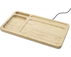SoundLogic Draadloze Bamboe Bureau-Organizer en Oplader - Draadloos smartphone opladen van 5W — cadeau in Wonen & Interieur