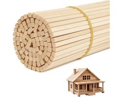 200 stuks vierkante houten stokjes voor knutselen, DIY-projecten en creatieve reparaties, 5 x 5 x 300 mm — cadeau in Hobby