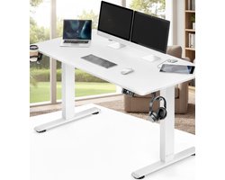 Ergonomisch In Hoogte Verstelbaar Elektrisch Bureau 160x70 cm met Draadloze Oplader en USB-C Poorten - Modern Schrijfbord met LCD-scherm, Opbergfunctie en Kabelorganizer - Casa Serena – Casa Dorada — cadeau in Cadeau-ideeën