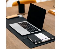 ECOMAT - Vegan lederen bureau onderlegger bureau mat met draadloos oplader muismat bureau organizer bureau accessoires — cadeau in Wonen & Interieur