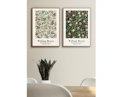 Fotowand William Morris - Botanisch - Posters Set van 2 - Bloemen en Planten - Kunst - 70x50 cm - Fruit Patroon — cadeau in Wonen & Interieur